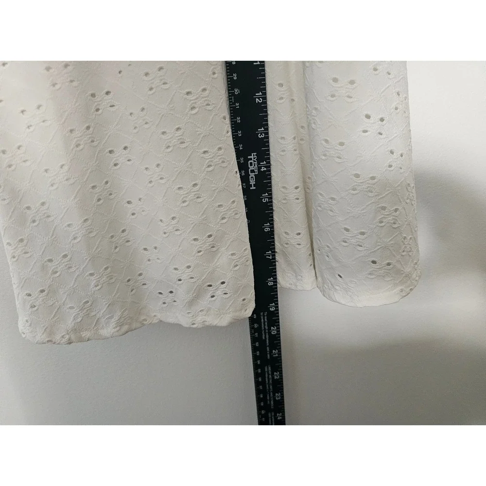 Cottagecore Noble U Eyelet Sun Dress Womens Small White Cutout Mini Boho Strappy